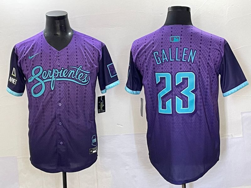 Men 2025 Arizona Diamondback #23 Gallen Purple Joint Name Nike MLB Jersey style 12->arizona diamondback->MLB Jersey
